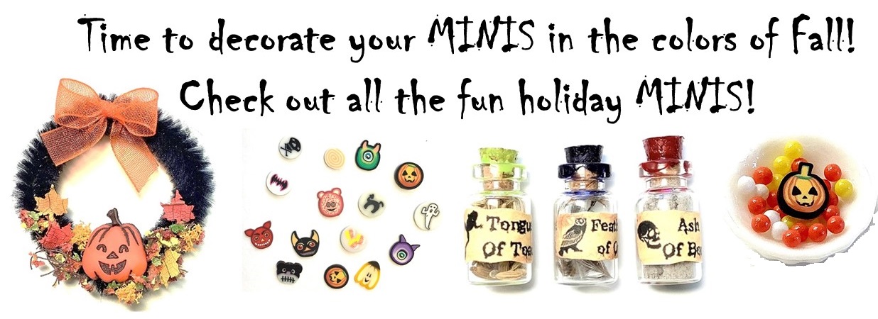 Dollhouse Miniature Fall and Halloween Minis